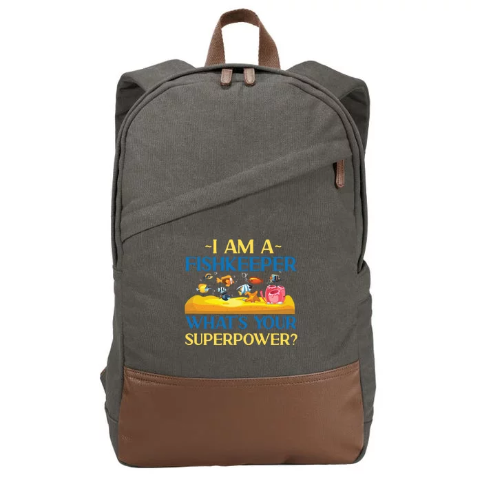 Saltwater Aquarium I Am A Fishkeeper What's Your Superpower? Gift Cotton Canvas Backpack