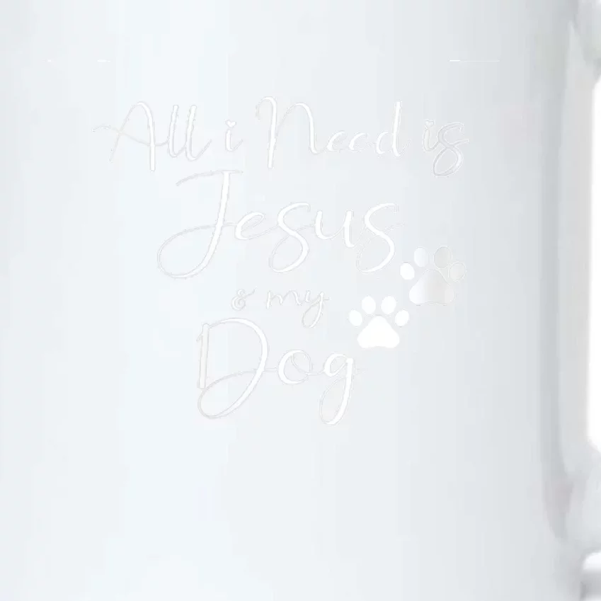 S All I Need Is Jesus And My Dog Christian Faith Doggie Lover V Neck Black Color Changing Mug