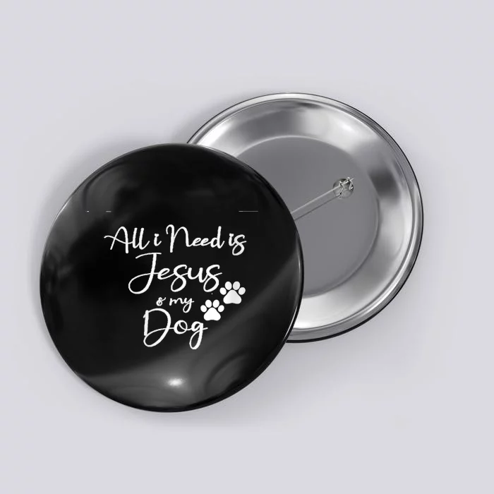 S All I Need Is Jesus And My Dog Christian Faith Doggie Lover V Neck Button