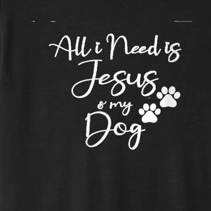 S All I Need Is Jesus And My Dog Christian Faith Doggie Lover V Neck ChromaSoft Performance T-Shirt