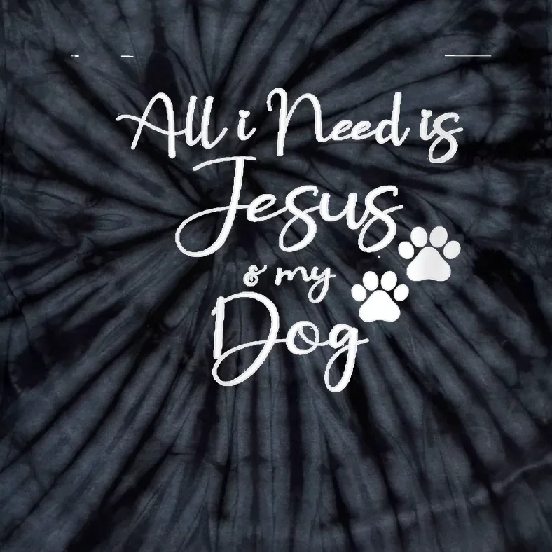 S All I Need Is Jesus And My Dog Christian Faith Doggie Lover V Neck Tie-Dye T-Shirt