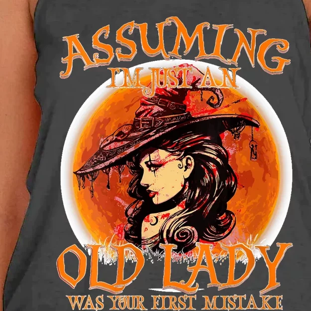 S Assuming IM Just An Old Lady Was Your First Mistake V Neck Women's Knotted Racerback Tank