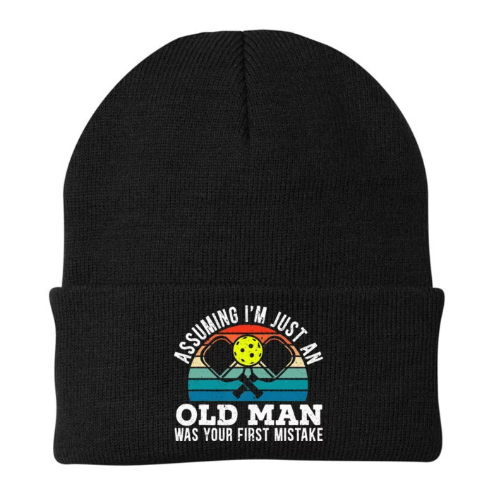 S Assuming IM Just An Old Man Was Your First Mistake Knit Cap Winter Beanie