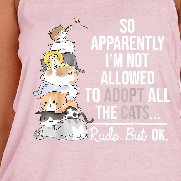 So Apparently I'm Not Allowed To Adopt All The Cats Funny Women's Knotted Racerback Tank