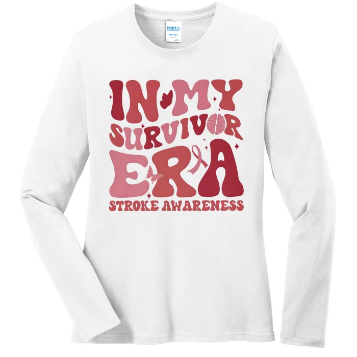 Stroke Awareness In My Survivor Era Ladies Long Sleeve Shirt