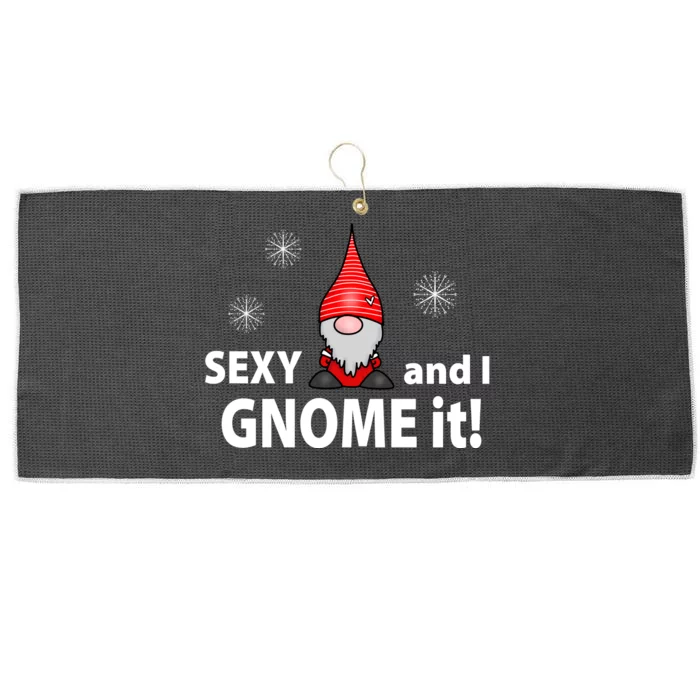 Sexy And I Gnome It Large Microfiber Waffle Golf Towel