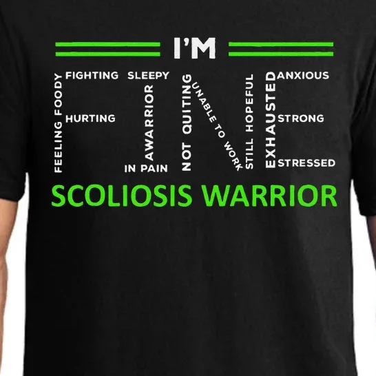 Scoliosis Awareness I´M Fine Green Ribbon Fighter Pajama Set