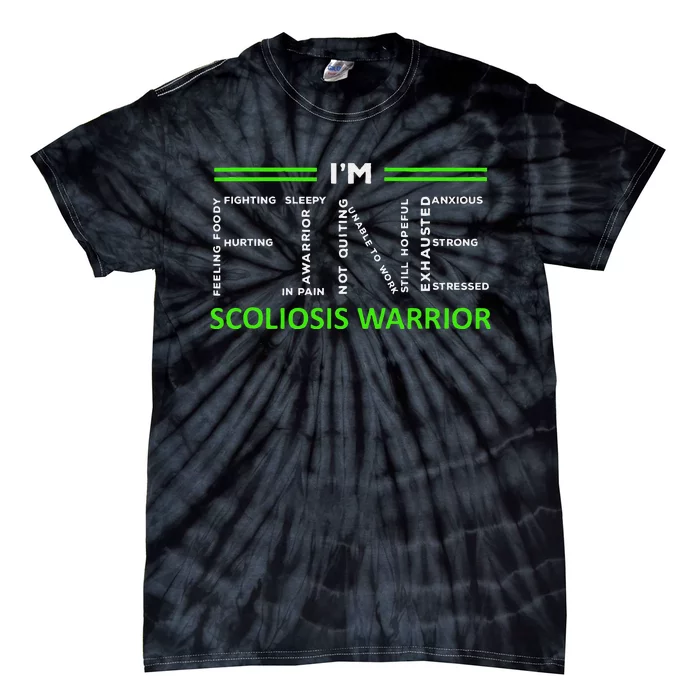 Scoliosis Awareness I´M Fine Green Ribbon Fighter Tie-Dye T-Shirt