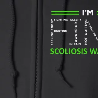 Scoliosis Awareness I´M Fine Green Ribbon Fighter Full Zip Hoodie