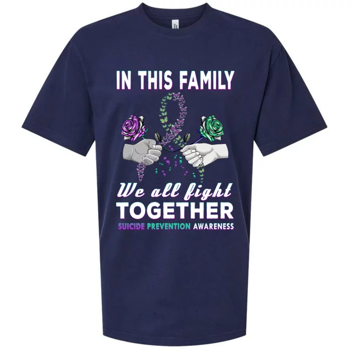 Suicide Awareness In This Family We All Fight Together Gift Sueded Cloud Jersey T-Shirt