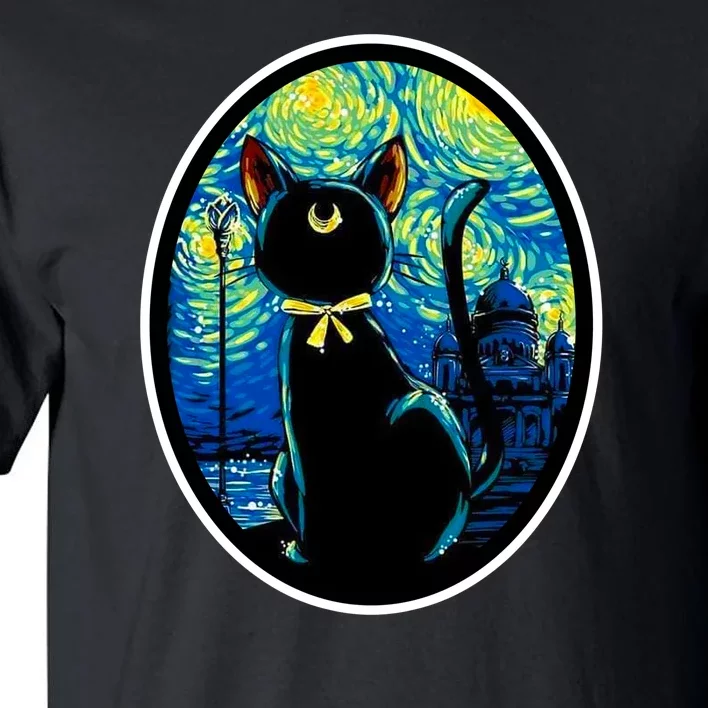 Sailor Moon Cat Starry Night Van Gogh Tall T-Shirt