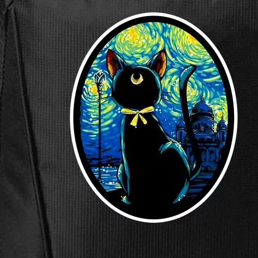 Sailor Moon Cat Starry Night Van Gogh City Backpack