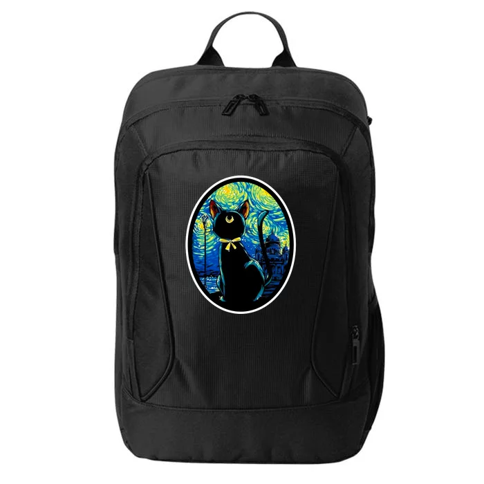 Sailor Moon Cat Starry Night Van Gogh City Backpack