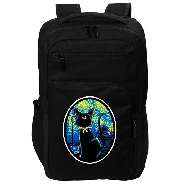 Sailor Moon Cat Starry Night Van Gogh Impact Tech Backpack