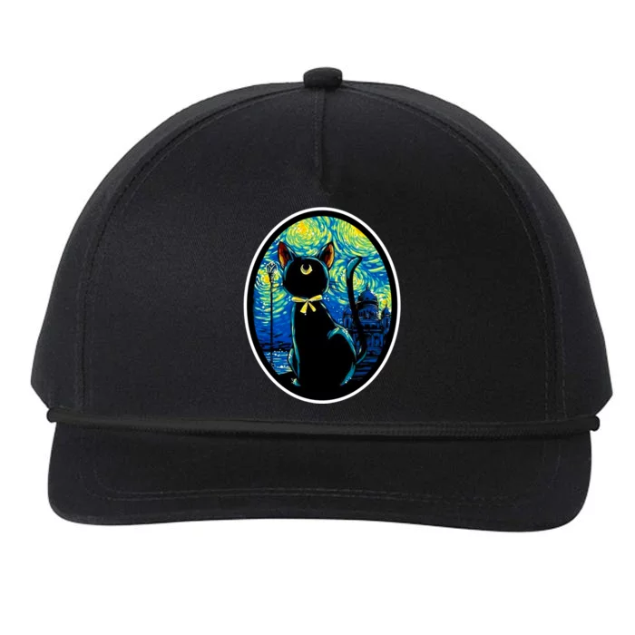 Sailor Moon Cat Starry Night Van Gogh Snapback Five-Panel Rope Hat