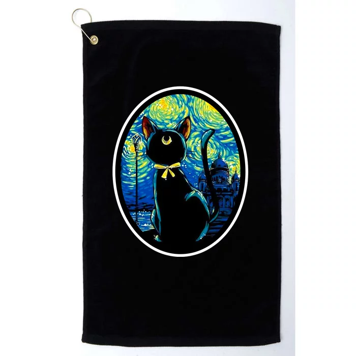 Sailor Moon Cat Starry Night Van Gogh Platinum Collection Golf Towel