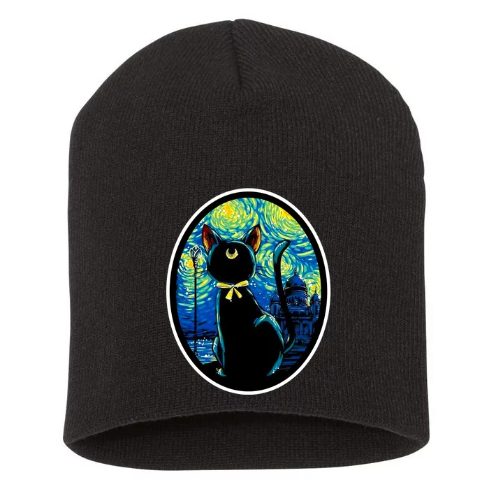 Sailor Moon Cat Starry Night Van Gogh Short Acrylic Beanie