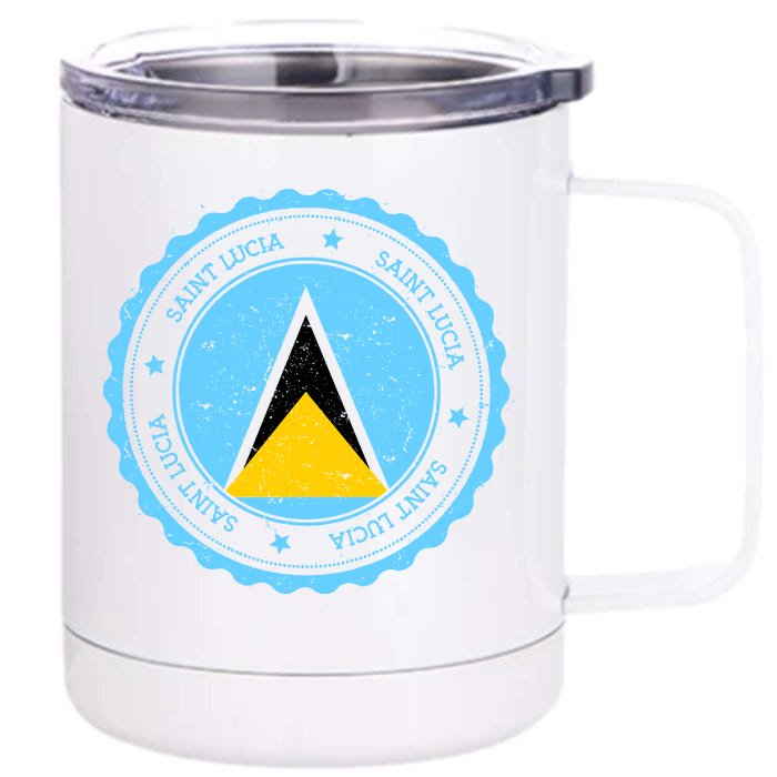 Saint Lucia Front & Back 12oz Stainless Steel Tumbler Cup