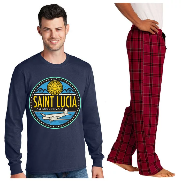 Saint Lucia Caribbean Paradise Long Sleeve Pajama Set