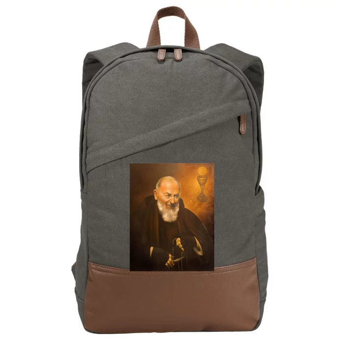 Saint Padre Pio Cotton Canvas Backpack