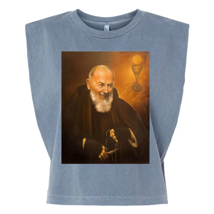 Saint Padre Pio Garment-Dyed Women's Muscle Tee