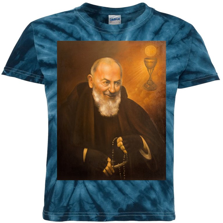 Saint Padre Pio Kids Tie-Dye T-Shirt