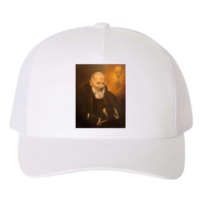 Saint Padre Pio Yupoong Adult 5-Panel Trucker Hat