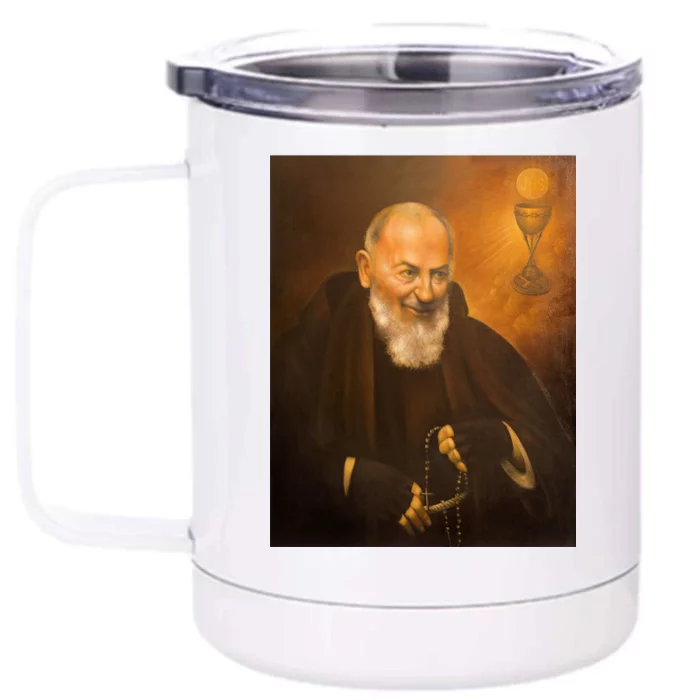 Saint Padre Pio Front & Back 12oz Stainless Steel Tumbler Cup