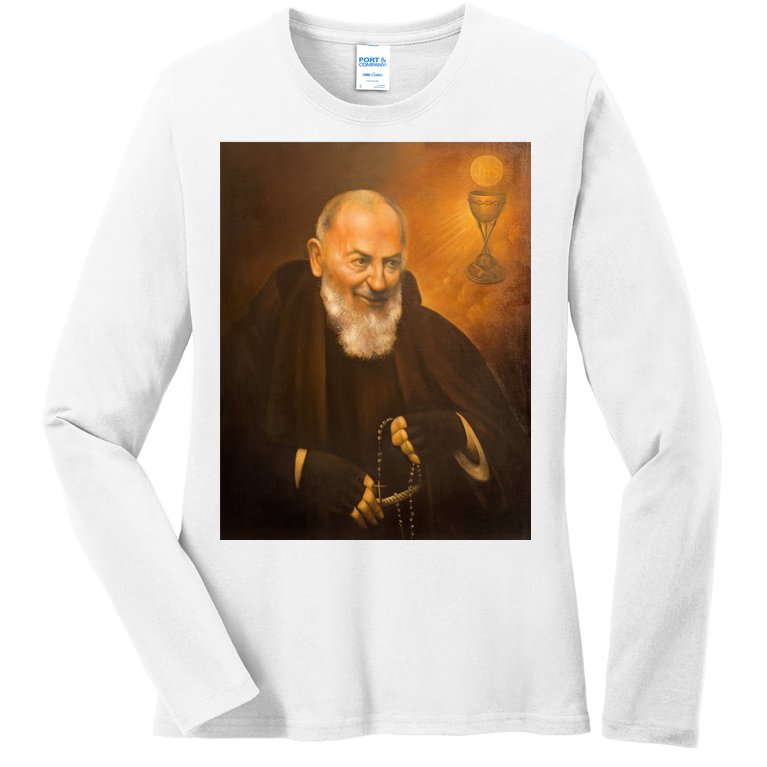 Saint Padre Pio Ladies Missy Fit Long Sleeve Shirt
