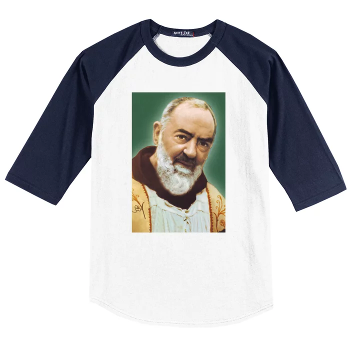 Saint Padre Pio Art Baseball Sleeve Shirt