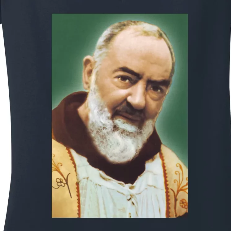 Saint Padre Pio Art Women's V-Neck T-Shirt