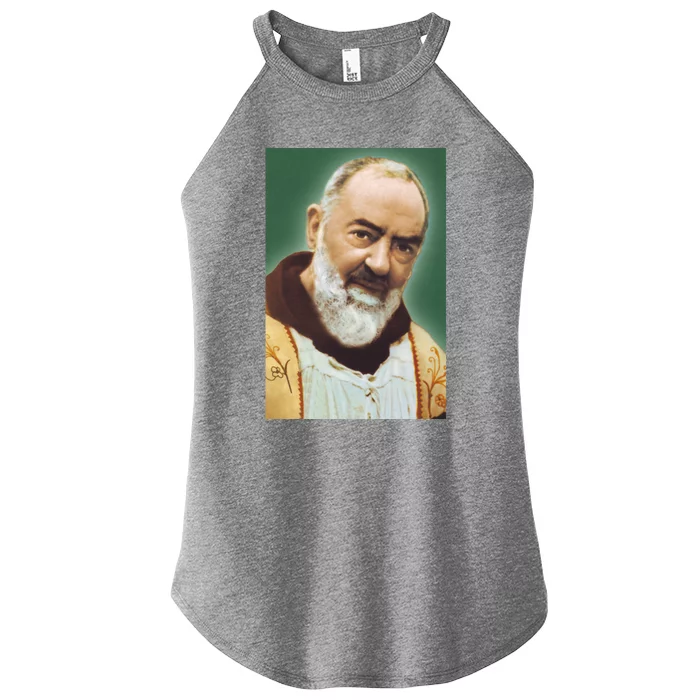 Saint Padre Pio Art Women’s Perfect Tri Rocker Tank