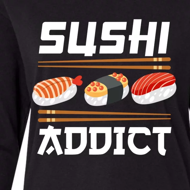 Sushi Addict Japanese Food Sushi Lover Gift Womens Cotton Relaxed Long Sleeve T-Shirt