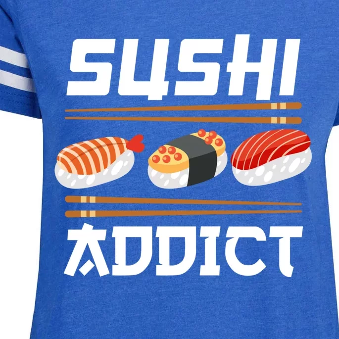 Sushi Addict Japanese Food Sushi Lover Gift Enza Ladies Jersey Football T-Shirt