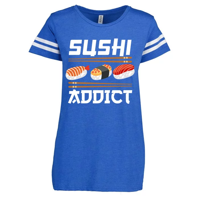 Sushi Addict Japanese Food Sushi Lover Gift Enza Ladies Jersey Football T-Shirt