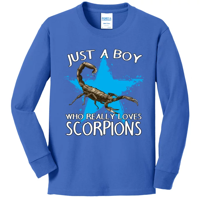 Scorpion Animal Just A Who Really Loves Scorpions Gift Kids Long Sleeve Shirt