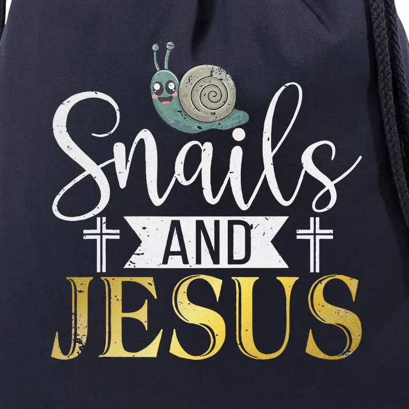 Snails And Jesus Snail Drawstring Bag