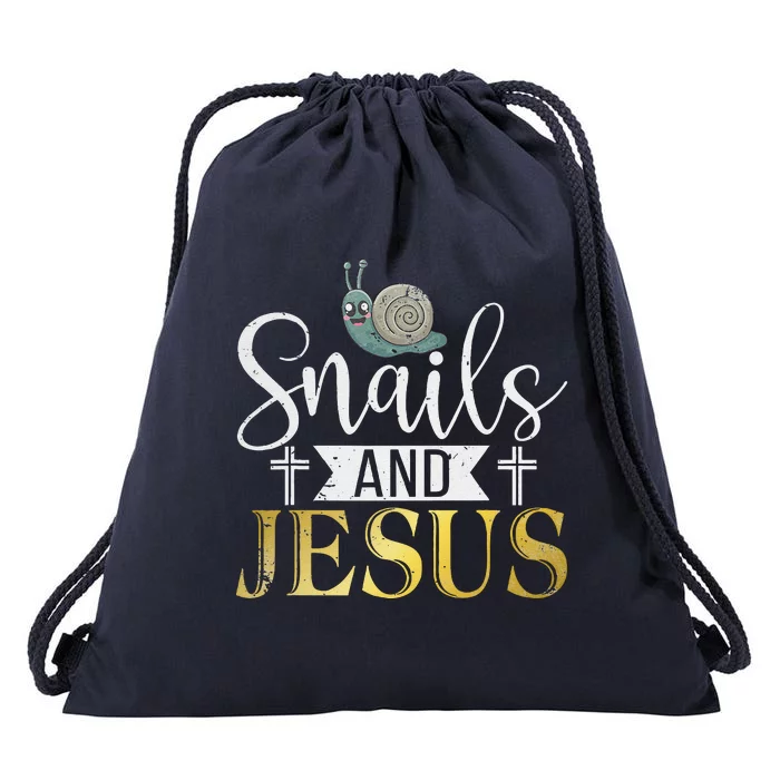 Snails And Jesus Snail Drawstring Bag