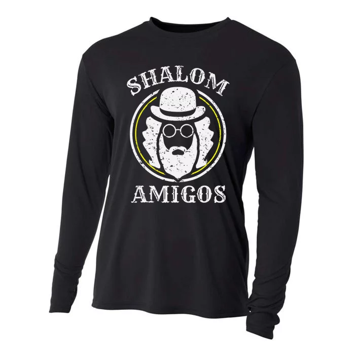 Shalom Amigos Jewish Shabbat Yiddish Hebrew Hanukkah Cooling Performance Long Sleeve Crew