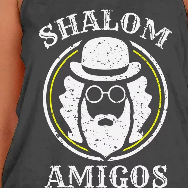 Shalom Amigos Jewish Shabbat Yiddish Hebrew Hanukkah Women's Knotted Racerback Tank