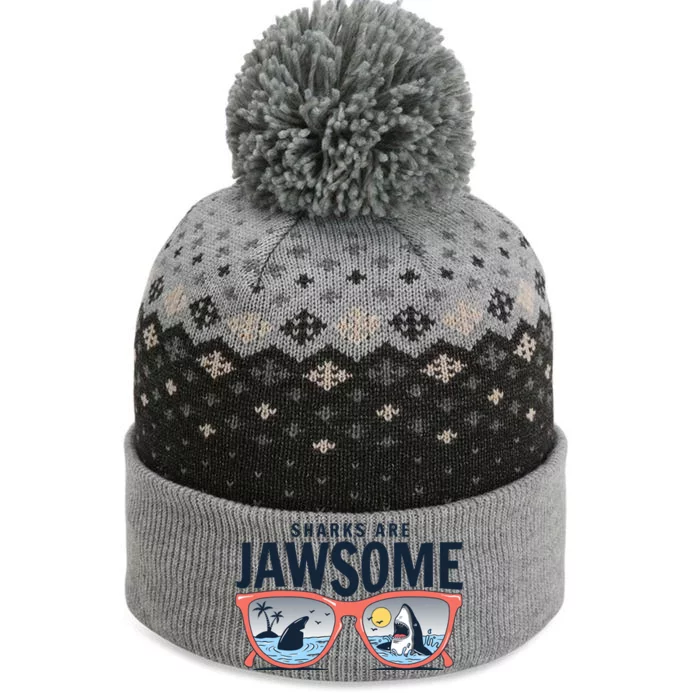 Sharks Are Jawsome Sunglasses Beach Ocean Week The Baniff Cuffed Pom Beanie