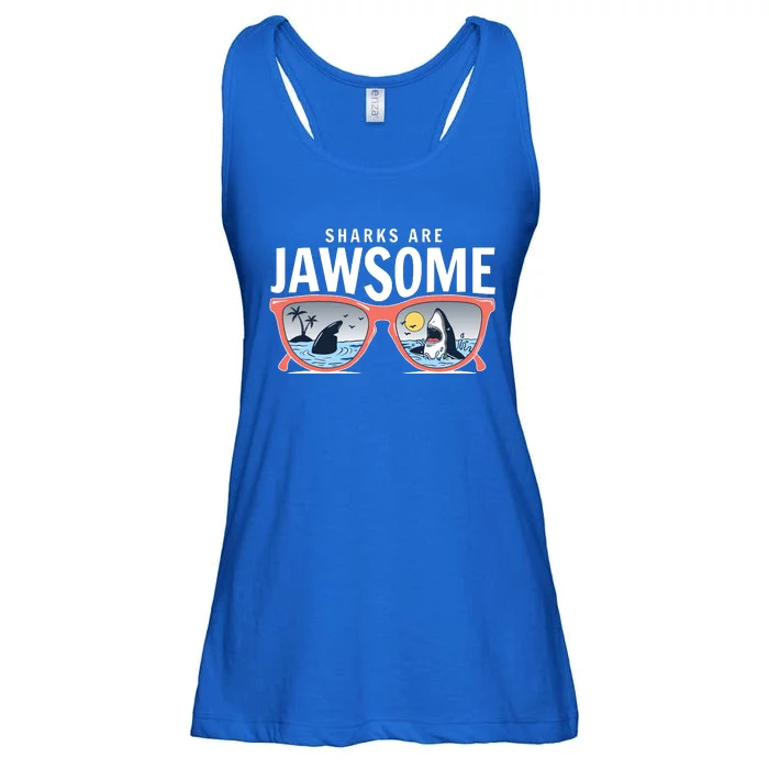 Sharks Are Jawsome Sunglasses Beach Ocean Week Ladies Essential Flowy Tank