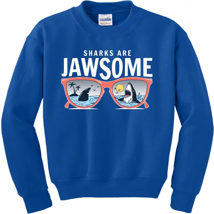 Sharks Are Jawsome Sunglasses Beach Ocean Week Kids Sweatshirt