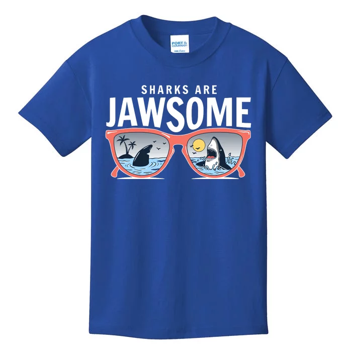 Sharks Are Jawsome Sunglasses Beach Ocean Week Kids T-Shirt