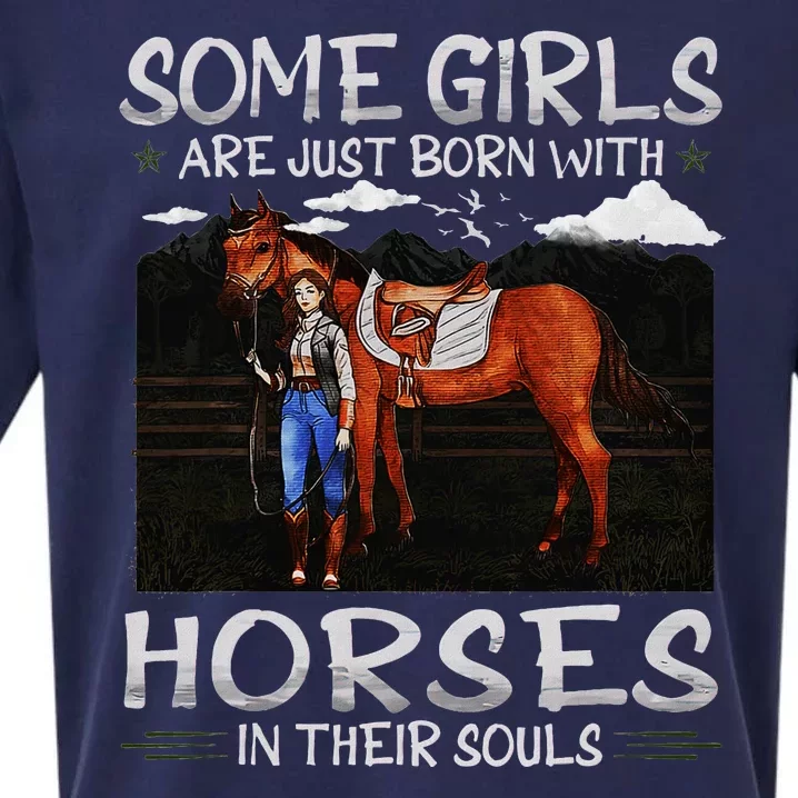 Some Are Just Born With Horses In Their Souls Sueded Cloud Jersey T-Shirt