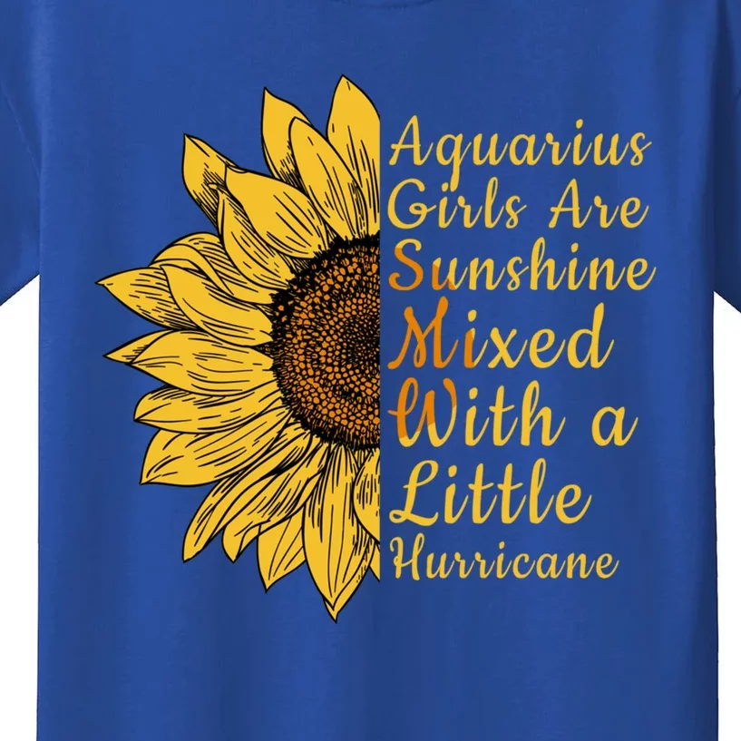 Sunflower Aquarius January And February Birthday Gift Kids T-Shirt