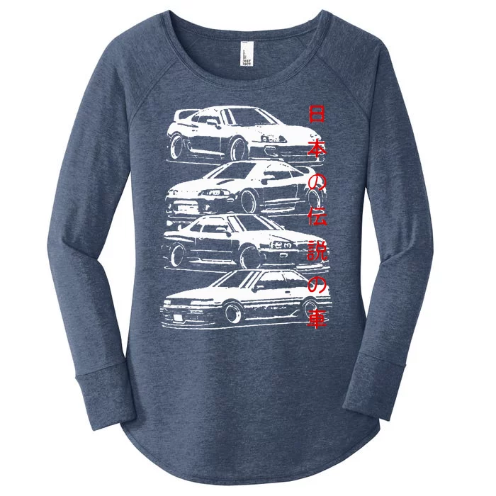 Skyline Automotive Jdm Legend Tuning Car Women's Perfect Tri Tunic Long Sleeve Shirt