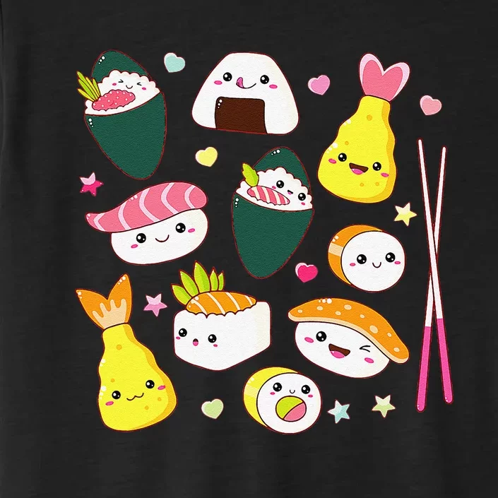 Sushi Anime Kawaii Set Japanese Food Lover ChromaSoft Performance T-Shirt