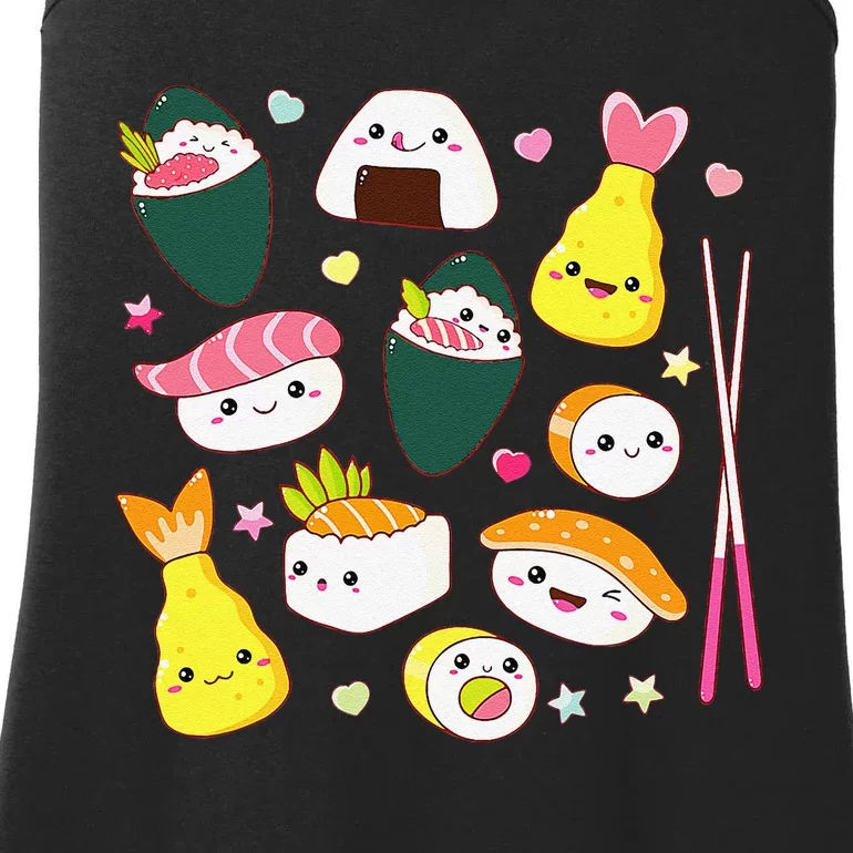 Sushi Anime Kawaii Set Japanese Food Lover Ladies Essential Tank