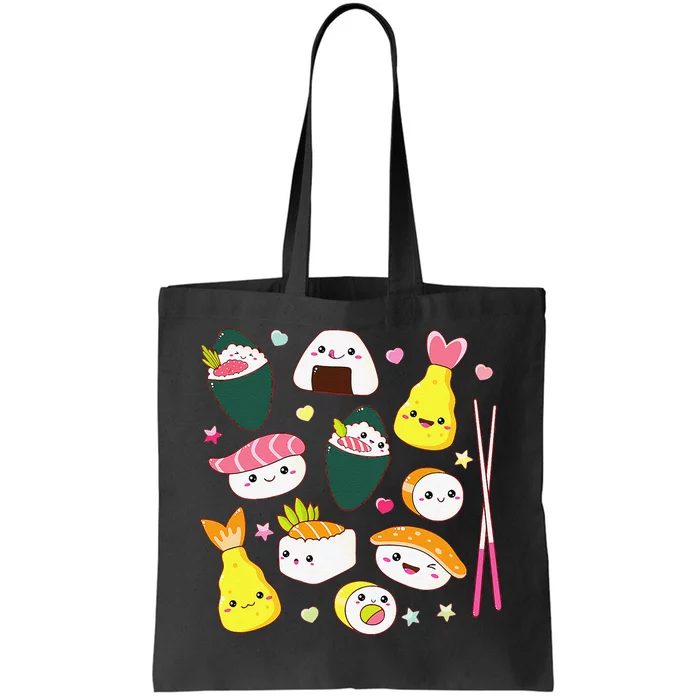 Sushi Anime Kawaii Set Japanese Food Lover Tote Bag